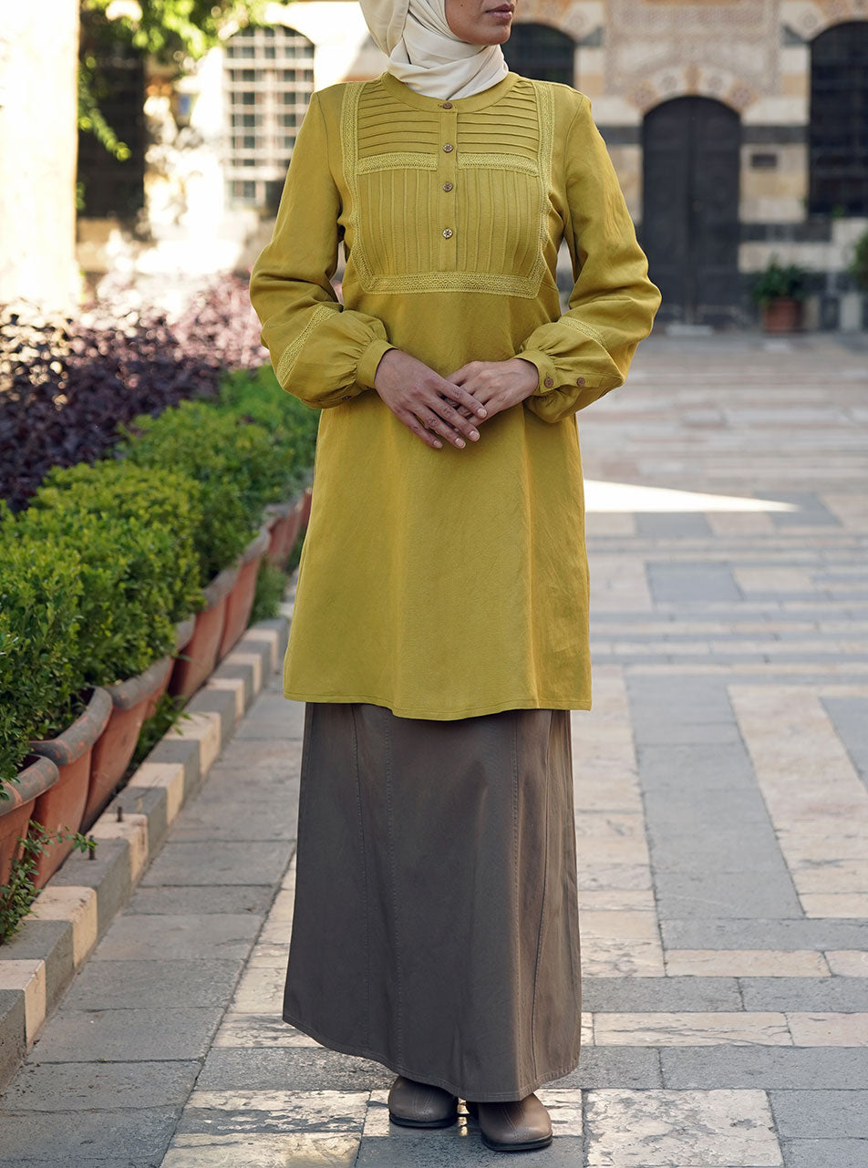 Lace and Pleated Blouse